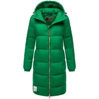 Marikoo Damen Steppjacke Nomadiaa mit Kapuze - Die lange Steppjacke „Nomadiaa“ von Marikoo bietet Komfort und Stil. Mit einer warmen Wattierung, gefütterter Kapuze und modischem Design ist sie ideal für kalte Tage. Erhältlich in 10 Farben und Größen von S bis 3XL.