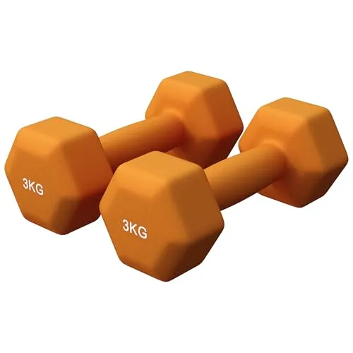 GORILLA SPORTS Gymnastikhantel 2er Set - Ergonomische Hexagon Kurzhanteln mit rutschfestem Neoprenüberzug. Ideal für Kraft- und Ausdauertraining, erhältlich in verschiedenen Gewichten und Farben. Perfekt für effektives Training zu Hause.