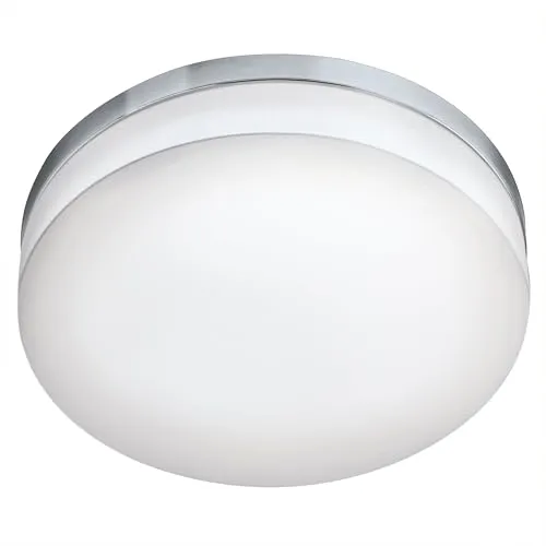 EGLO LED Deckenlampe Led Lora, Deckenleuchte, Stahl in chrom, Glas opal-matt in weiss warmweiß IP54