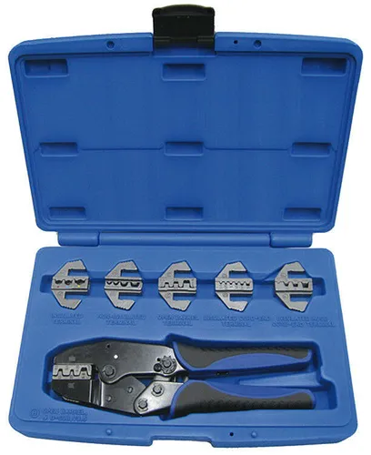 WKK 60166 Crimpzangen-Set - Crimpzangen-Set für isolierte Kabelschuhe und Aderendhülsen, ideal für präzise Crimpverbindungen und sicheres Arbeiten.