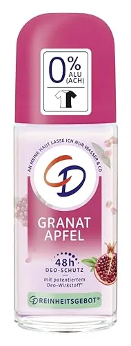 CD BIO Deo Roll-On 'Granatapfel', 50 ml - Veganes Deodorant ohne Aluminiumsalze - Deos für empfindliche Haut: Der Granatapfel-Deoroller bietet 48 h Schutz vor Körpergerüchen und sorgt für frische, milde Pflege ohne synthetische Zusätze.