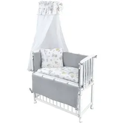 Baby-Delux Beistellbett Stillbett 90x40 in Weiß mit Matratze & Bettwäsche-Set