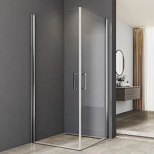 Duschkabine 80x80cm mit Pendeltüren und NANO-Beschichtung