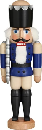 Seiffener Volkskunst Nussknacker König blau lasiert in blau von Seiffener Volkskunst