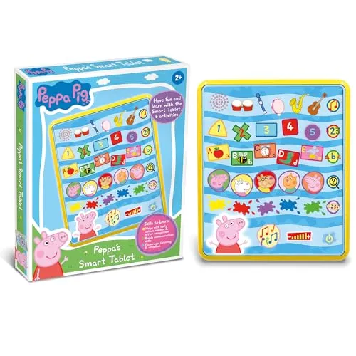 Peppa Pig PP04 Peppa's Smart Tablet Spielzeug für Kinder – interaktives Lernen & Entwicklung des Kindes, Farben, Zahlen- und Buchstabenerkennung, Kommunikationsfähigkeiten, – verfügt über 6 lustige