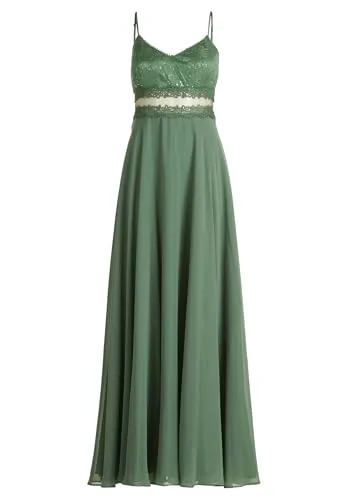 Vera Mont Damen Abendkleid mit Spitze Light Aventurine, 40