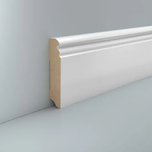 Hamburger Leiste 19 x 96 Berliner Profil Sockelleiste MDF RAL 9016 Fußleiste