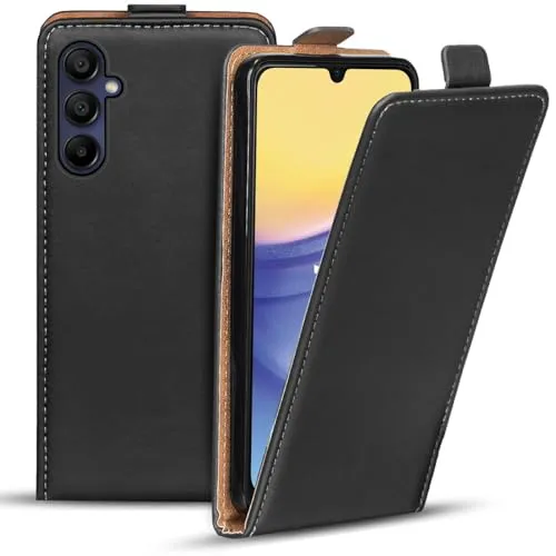 CoolGadget Handyhülle Klapphülle für Samsung Galaxy A15 4G / 5G Flip Case, Kunstleder Klapphülle mit Magnetverschluss, kompatibel mit Samsung Galaxy A15 4G / 5G (6,5 Zoll), Schwarz