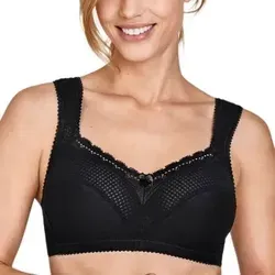 Miss Mary Diamond Soft Bra BH Schwarz D 80 Damen - Funktionsunterwäsche - Bequemer und stilvoller Soft-BH mit bügellosem Design und breiten, gepolsterten Trägern für maximalen Komfort und Halt.