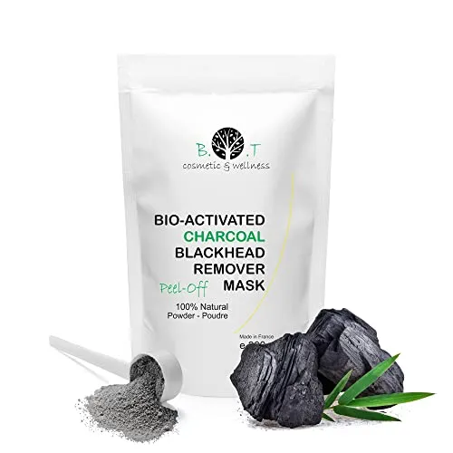 Schwarze Maske Peel Off Anti-Mitesser, Poren und Pickel. Peeling-Maske mit Aktivkohle und Alginat für eine tiefenreinigende und straffende Wirkung des Gesichts - 300 g