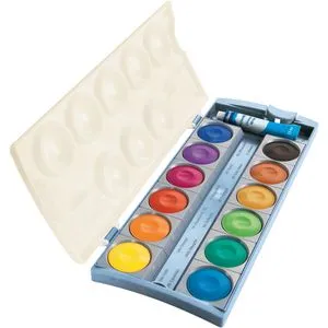 Pelikan Farbkasten 701174, K12 eco, Deckfarbkasten, 1 Deckweiß und 12 Farben