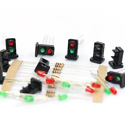 Evemodel 10 STK. Signale LED rot/grün DIY Dwarf Zwergsignale Spur H0 / TT / 00 JTD19-10-EU