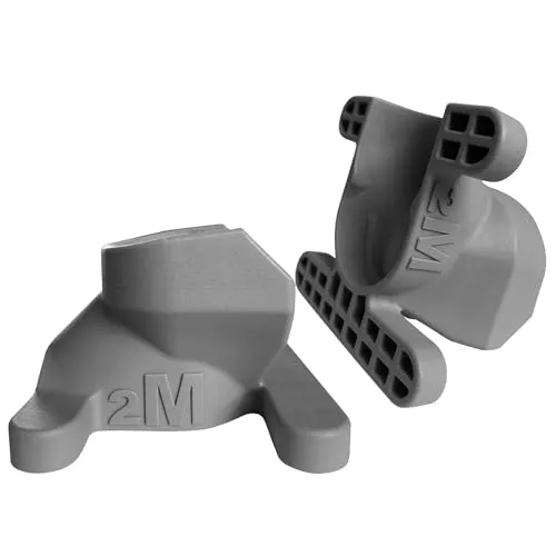 2M Solutions® Easy Click Hantelverschluss - 2 Stück, 30/31mm, Kunststoff, Farbwahl - Hantelklemmen, Schnellverschluss Hantel, Clips, Klemmen,Verschluss für Hantelstange, Langhantel (Grau)