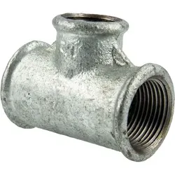 Temperguss-gewindefitting Verzinkt T-stück Reduziert, Allseitig Ig 1 1/4 X 3/4 X 1 1/4 Zoll, Typ 130, Dvgw