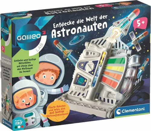Clementoni Galileo Lab Entdecke die Welt der Astronauten - Experimentierkasten für Kinder ab 5 Jahren, kreatives Weltraumabenteuer und spielerisches Lernen über das Universum