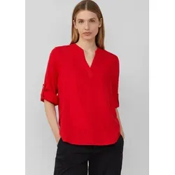 s.Oliver Klassische Bluse mit Turn-up in RED - Bluse aus 52% Leinen, atmungsaktiv und pflegeleicht, ideal für lässige Looks. 3/4-Ärmel mit Turn-up und taillenbedeckte Passform.