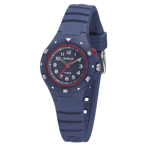 SINAR Kinder Jugend Armbanduhr Sportuhr - Coole Analog Quarz Uhr für Jungen und Mädchen - Armbanduhren für Jungen, 10 bar wasserdicht und ideal zum Schwimmen, mit Zifferblattbeleuchtung und weichem Silikonarmband für besten Tragekomfort.