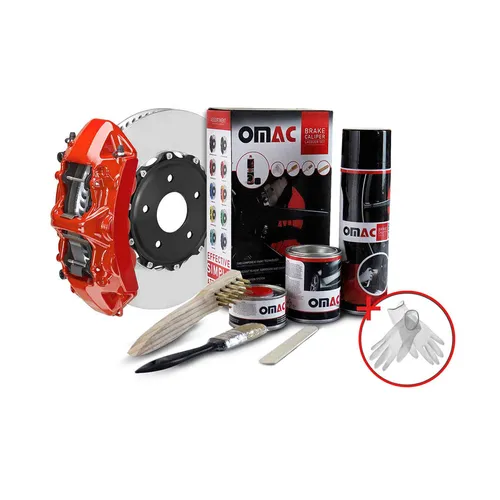 OMAC Bremssattellack Set für 4 Bremssättel - Bremssattellack Set mit Hitzebeständigkeit und einfacher Anwendung. Ideal für individuelle Fahrzeuggestaltung, schützt vor Chemikalien und Korrosion.