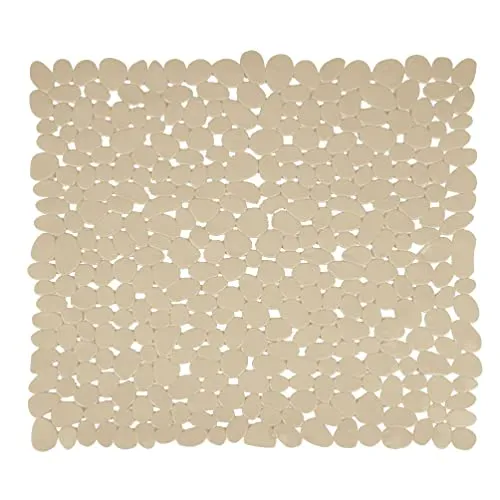 MSV – PVC-Duschmatte mit Kieselstruktur – rutschfest, phthalatfrei – 53 x 53 cm – Beige – Sichere und komfortable Badezimmeroberfläche – Langlebiges Design