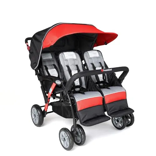 Foundations Quad Sport 4-Passenger Stroller, Multi in rot von Gaggle