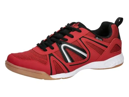 Lico Unisex Fit Indoor Hallenturnschuhe, Rot/Schwarz, 45 EU - Herren-Hallenschuhe mit leichter CME-Laufsohle für optimale Beweglichkeit und Komfort beim Training.