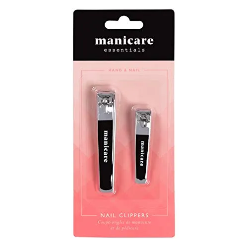 Manicare Nagelknipser, Edelstahl, klein und mittelgroß, präzises Kürzen von Zehen-/Fingernägeln, professionelle Klinge, perfekt für Maniküre und Pediküre zu Hause oder im Salon, 2 Stück