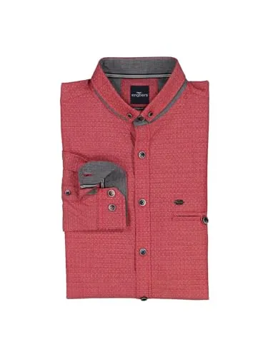 engbers Herren Langarm-Hemd strukturiert, Feuerrot, Größe XL - Sportives Langarmhemd aus strukturierter Warenqualität mit einer praktischen Brusttasche und dezenten Kontrastdetails für einen besonderen Look.
