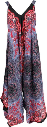 Boho Jumpsuit, Mandala Sommer Overall in rot von Guru-Shop