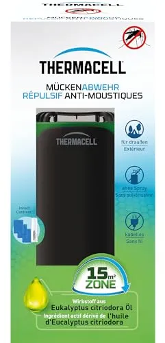 Thermacell Mückenabwehr-Verdampfer Protect schwarz-grün - Effektiver Mückenabwehr-Verdampfer für den Außenbereich, bietet zuverlässigen Schutz vor Mücken und ist ideal für Gartenpartys oder Campingausflüge.