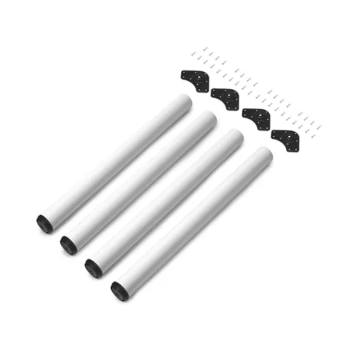 Emuca Regulierbare Tischbeine Ø60x830mm, 4er Set in weiß von Emuca