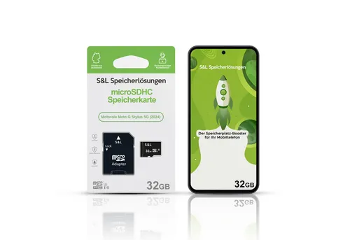 Tec-Expert microSD Karte S&L für Motorola Moto G Stylus 5G (2024) Speicherkarte (32 GB, Class 10, microSDHC)