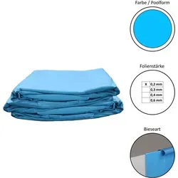 Poolfolie Ersatzfolie Rundbecken 450x90cm - Overlap - blau - Poolinnenfolien, langlebig und frostbeständig, mit 2 Jahren Garantie für hundertprozentige Dichtigkeit und Schutz bei Minustemperaturen.