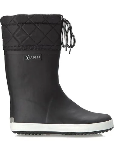 Aigle Unisex-Kinder Giboulée Gummistiefel Schwarz (Noir/Blanc) 25 EU - Gummistiefel für Kinder, pelzgefüttert und ideal für kaltes Wetter, aus Naturkautschuk für besten Komfort und Halt.