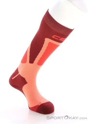 CEP Ski Thermo Compression Tall Damen Skisocken - Rot - Hochwertige Damen Skisocken mit Kompression für optimalen Tragekomfort und Wärme. Ideal für unbeschwerte Tage auf der Piste.