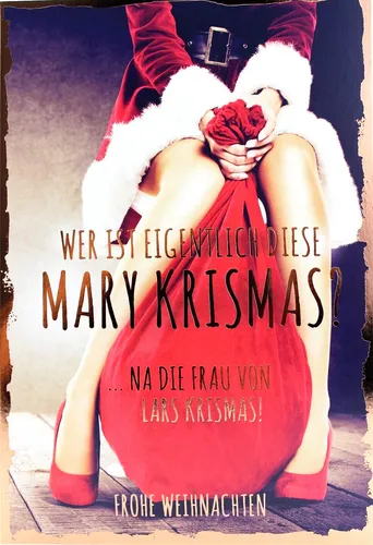 Kurt Eulzer lustige Weihnachtskarte witzige Karte zu Weihnachten Mary & Lars Kri
