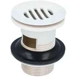 tecuro Universal Schaftventil weiß RAL 9010 - für Waschbecken mit Überlauf