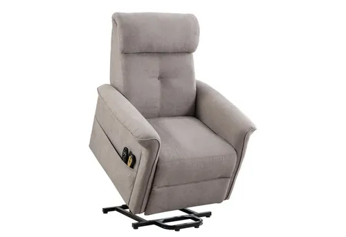 homeguru Elektrischer Massagesessel mit Aufstehhilfe – Hellgrau