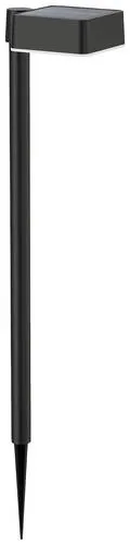 Philips Vynce Solar-Gartenleuchte 1.5W Schwarz - Lampen mit hocheffizientem Solarpanel und Tageslichtsensor, bietet bis zu 8 Stunden warmweißes Licht ohne Verkabelung – ideal für jeden Garten.