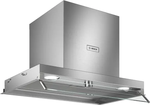 Bosch Serie | 4 Integrierte Box-Haube 60 cm Edelstahl DBB66AF50 - Silber - Dunstabzugshaube mit max. 620 m³/h Abluftleistung, energieeffizient und spülmaschinengeeigneten Metallfettfilter für eine saubere Küche.