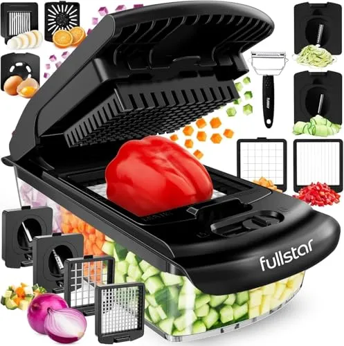 Gemüseschneider Spiralschneider 9-in-1 - Pro Chopper in Schwarz - Gemüsehobel für einfache Mahlzeitenvorbereitung mit rostbeständigen Klingen und rutschfester Unterseite. Ideal für gesundes Kochen ohne Chaos!