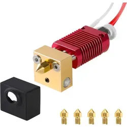 MMOBIEL Montiertes MK8 Extruder-Hotend-Set für 3D Drucker - 12V - für 1,75 PTFE Filament
