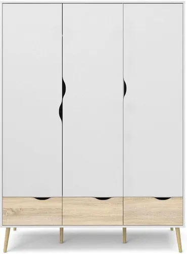 Produktbild andas Drehtürenschrank Oslo, Kleiderschrank mit Schubkästen