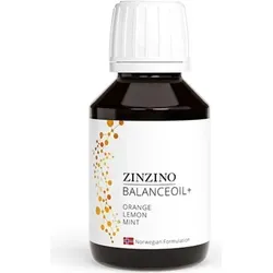 ZinZino BalanceOil+ Fischöl 100ml - Omega-3, D3, Orange-Zitronen-Minze Geschmack - Nahrungsergänzungsmittel mit 700 mg DHA pro Portion, unterstützt die Gehirnfunktion und das Immunsystem. Hochwertiges Fischöl in köstlichem Geschmack für optimale Gesundheit.