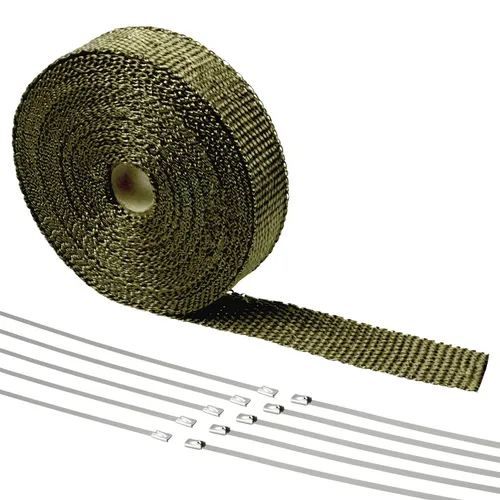 10m Hitzeschutz Band - 30mm breit Basalt Auspuff Krümmer Titan Turbo Heat Wrap