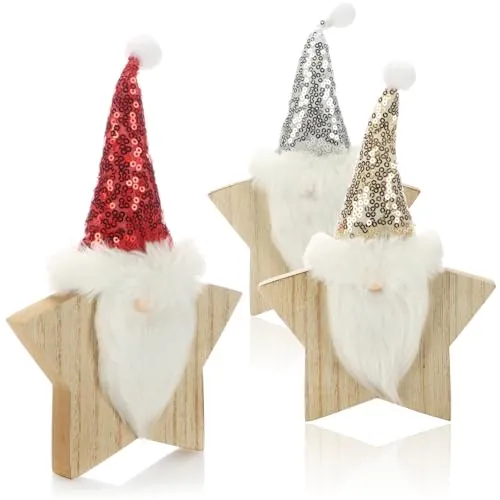 com-four® 3X Holz-Aufsteller für Weihnachten von COM-FOUR