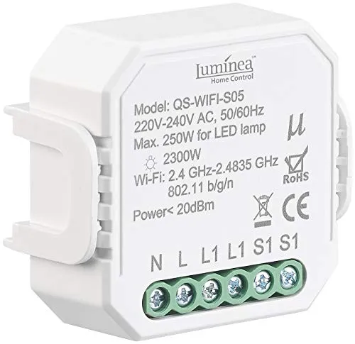 Luminea Home Control WLAN Schalter: WLAN-Unterputz-Lichtschalter, App, für Siri, Alexa & Google Assistant (WLAN Wechselschalter, Unterputz Schalter, Deckenventilator)