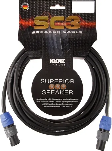 Klotz Prime Speakon Lautsprecherkabel 10m - Hochwertiges Lautsprecherkabel mit Speakon-Anschluss, 10m lang. Ideal für professionelle Anwendungen und garantiert eine zuverlässige Signalübertragung.