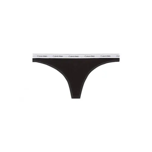 Calvin Klein Damen String mit Logobund, Schwarz (Black), L von Calvin Klein