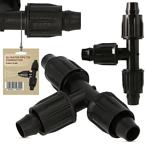 T-Stück T-Verbinder QJ 16 mm x 16 mm für PE Rohr Bewässerungsleitung Schlauchverlängerung Wasserrohr Garten Wasserleitung Micro-Drip-Bewässerungssysteme Rasenbewässerungssystem