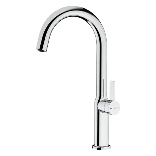 Teka Oval 915 Chrome Hochdruckarmatur - Hochdruckarmaturen mit schwenkbarem Festauslauf und langlebiger Keramikkartusche für hohe Lebensdauer und einfache Montage.